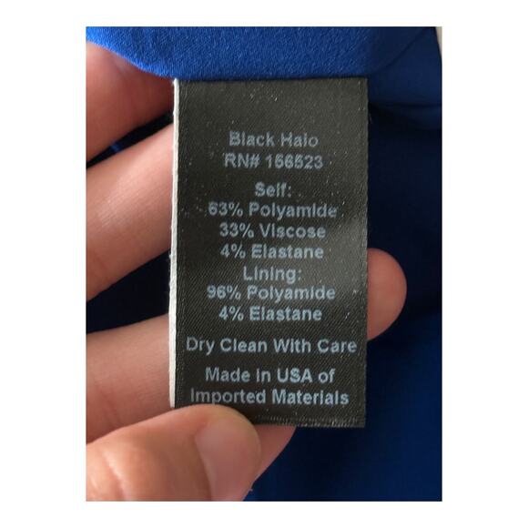 Black Halo Jackie O dress blue size 10 - Picture 7 of 7